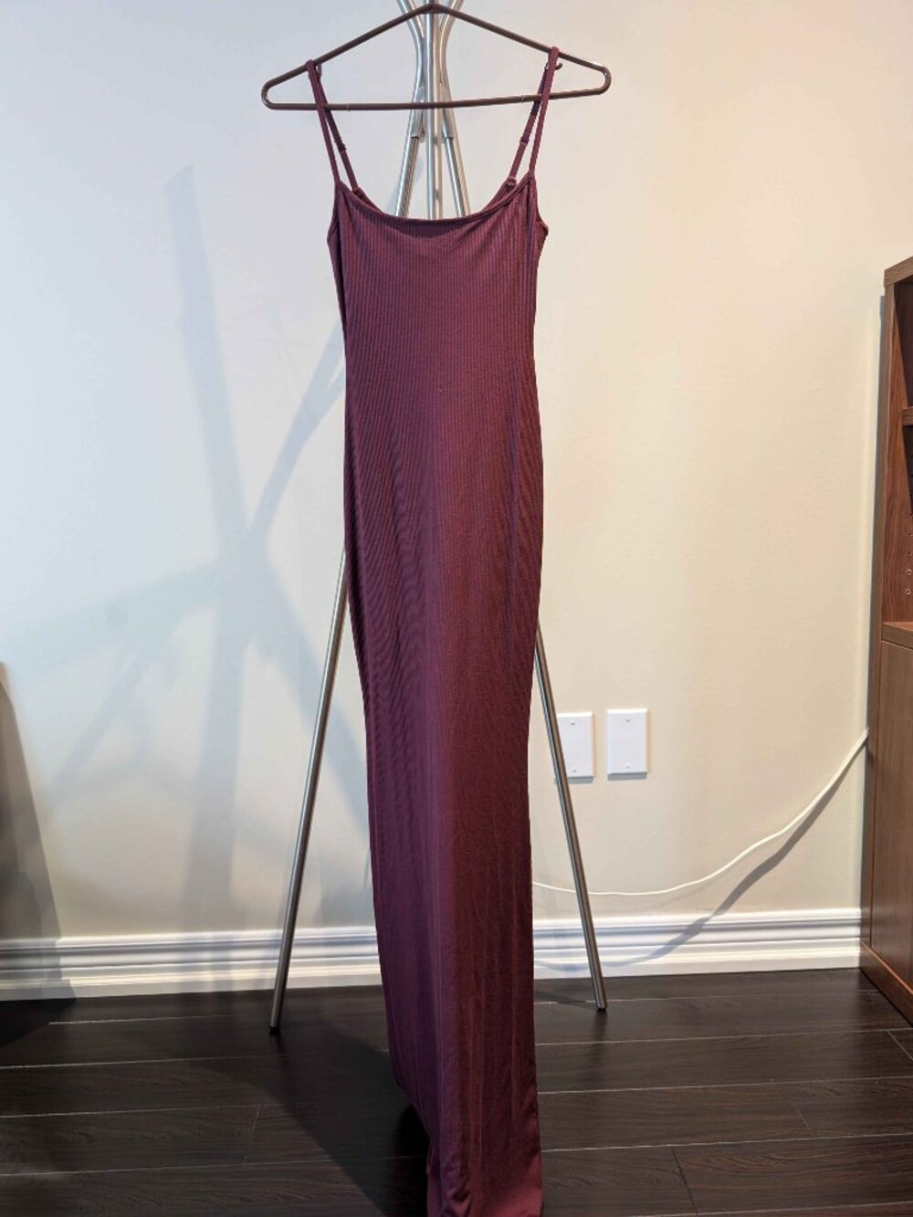 Skims Burgundy Soft Lounge Long Slip Dress